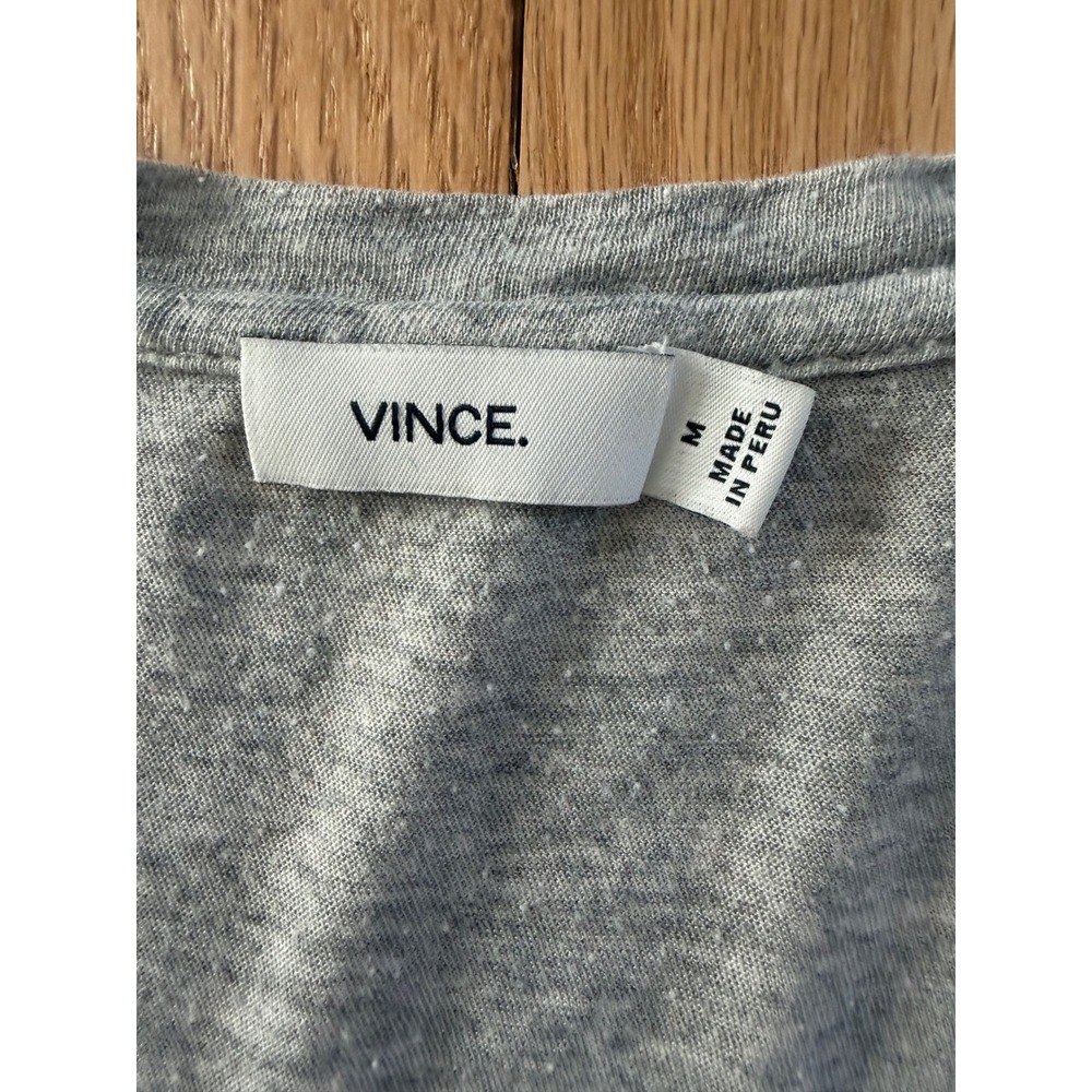 Vince Women Heather Gray Scoop Neck T-Shirt Lightweight Layering Indie Sleaze M - Picture 3 of 6